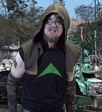 The Vigilante posing before the event